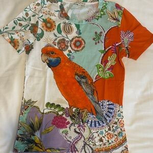 Etro Colorful Parrot Print Bird T-Shirt
